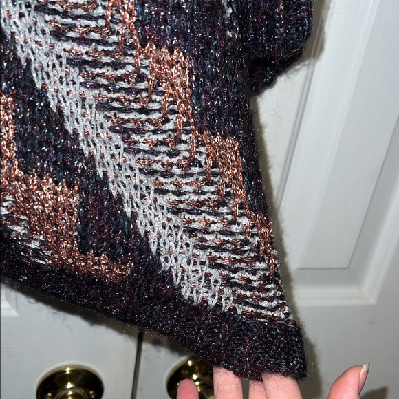 MNG MANGO Rare Oversized Chunky Knit Glittery Boho Cardigan - Picture 15 of 16